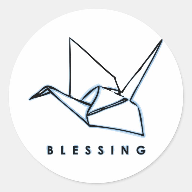 Origami Blessing Paper Crane Sticker (Front)