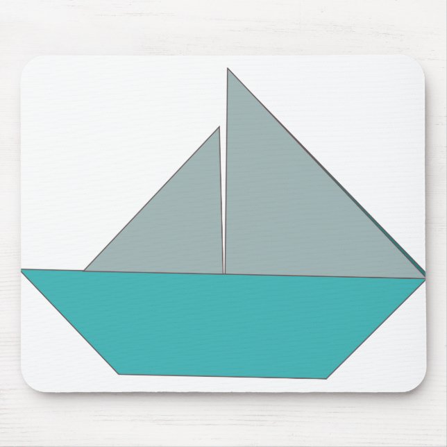 Origami Boat Mouse Pad (Front)