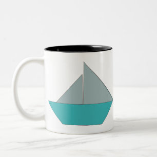 Origami Boat Two-Tone Coffee Mug