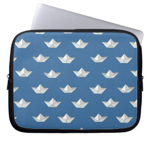 Origami Boats On The Water Pattern Laptop Sleeve