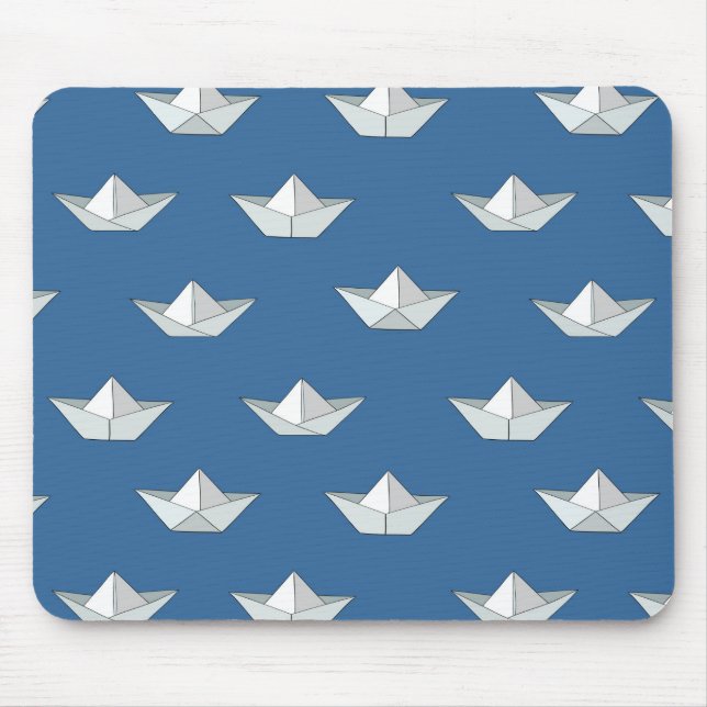 Origami Boats On The Water Pattern Mouse Pad (Front)