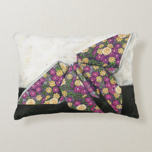 Origami Butterfly on Floral Paper Decorative Cushion