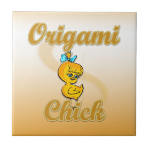 Origami Chick Ceramic Tile