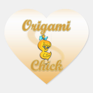 Origami Chick Heart Sticker