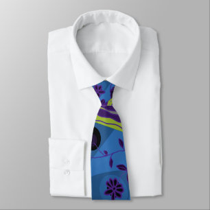 Origami Chintz (L) Blue Indigo Olive Black Tie