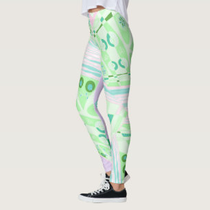 Origami Chintz (L) Green Teal Pink Lilac           Leggings