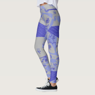 Origami Chintz (L) Indigo Grey Leggings