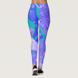 Origami Chintz (L) Lavender White Spearmint Leggings