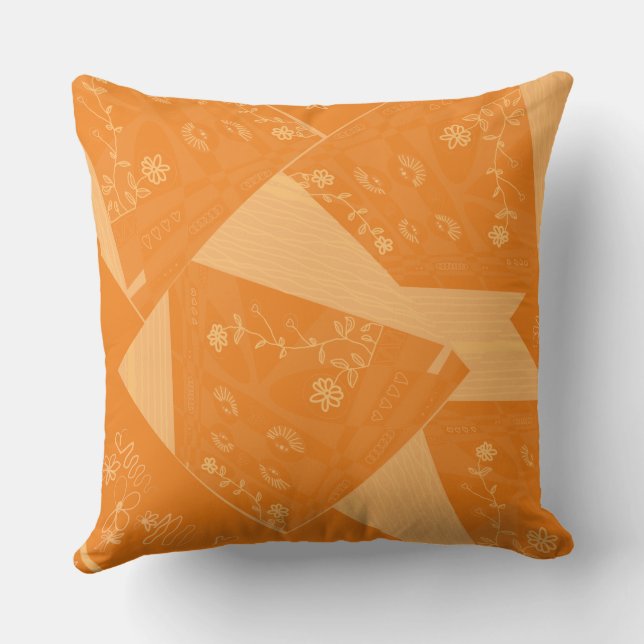 Origami Chintz (L) Orange Fizz Cushion (Back)
