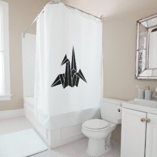 Origami crane shower curtain