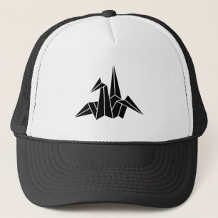 Origami crane trucker hat