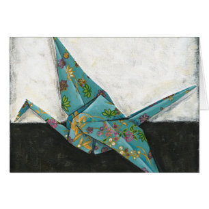 Origami Crane with Floral Designs
