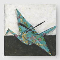 Origami Crane with Floral Designs