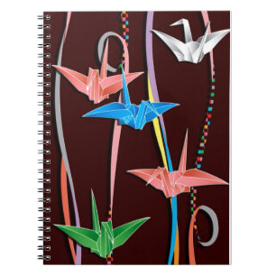 Origami cranes notebook