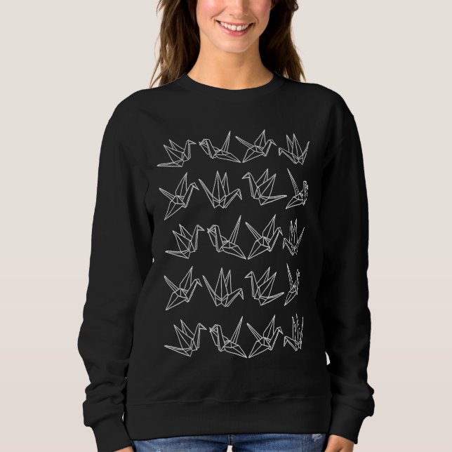Origami Cranes Paper Folding Artwork  Gag Outfit Sweatshirt (Front)