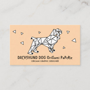 Origami Dachshund Dog Business Card
