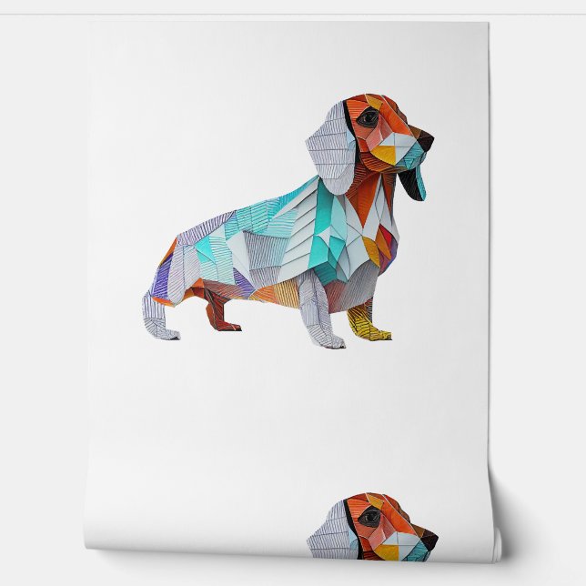Origami Dachshund   Wallpaper (Unrolling)