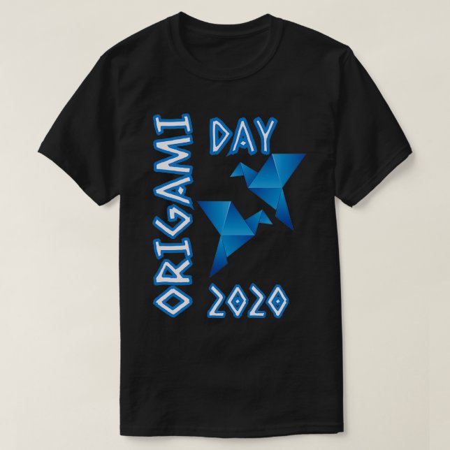 Origami Day 2020 Blue Cranes T-Shirt (Design Front)