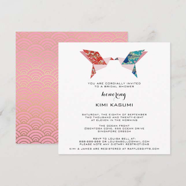 Origami Doves | Bridal Shower Invitation (Front/Back)