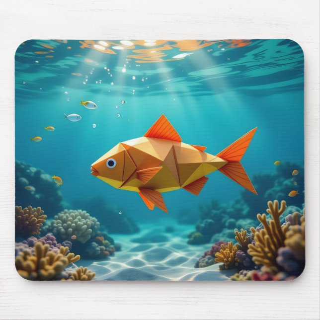 Origami Fish  Mouse Pad (Front)
