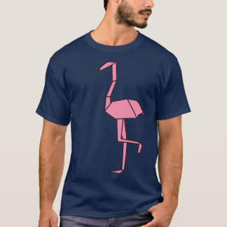 Origami Flamingo Sticker T-Shirt