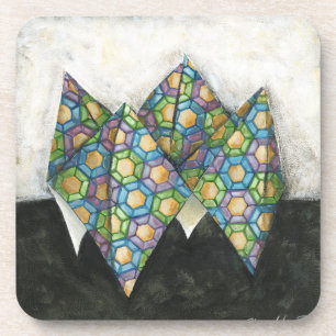 Origami Fortune Teller on Geometric Paper Coaster