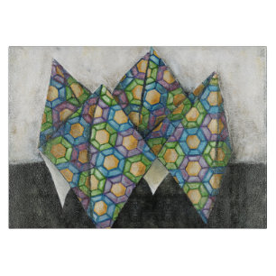 Origami Fortune Teller on Geometric Paper Cutting Board