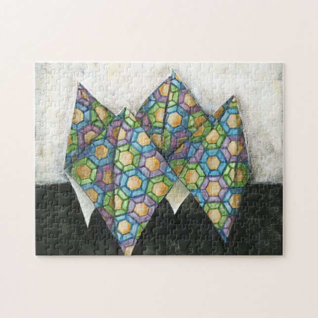 Origami Fortune Teller on Geometric Paper Jigsaw Puzzle (Horizontal)