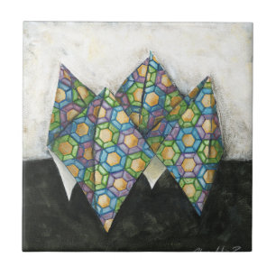 Origami Fortune Teller on Geometric Paper Tile