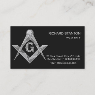 Origami freemasonry symbol business card