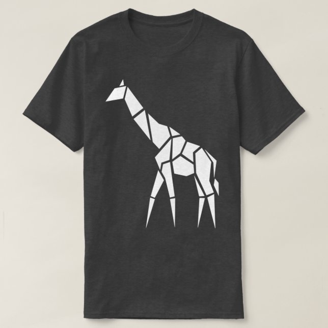 Origami Giraffe Geometric Giraffe T-Shirt (Design Front)