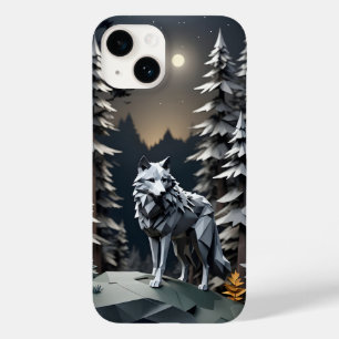 Origami Grey Wolf Case-Mate iPhone 14 Case
