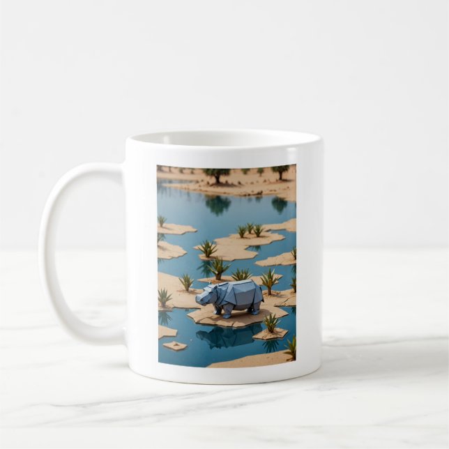 Origami hippo coffee mug (Left)