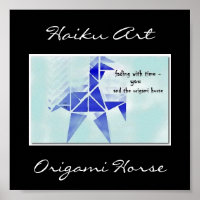 Origami Horse Haiku Art Print