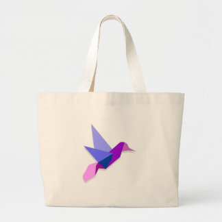 Origami hummingbird large tote bag