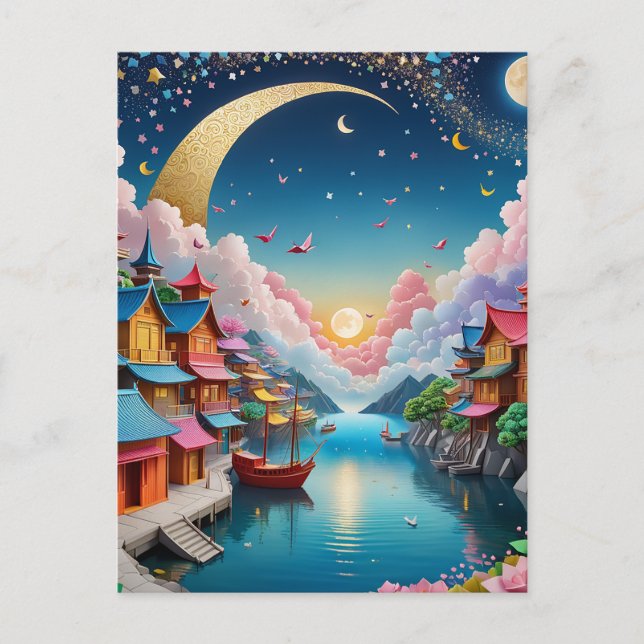 Origami is the traditional Japanese art of paper f Postcard (Front)