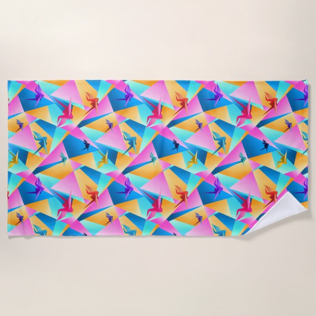 Origami Kaleidoscope Beach Towel (Front)