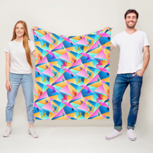 Origami Kaleidoscope Fleece Blanket
