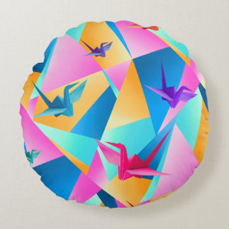 Origami Kaleidoscope Round Cushion