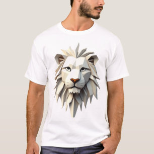 Origami Lion: A Geometric Masterpiece in Design T-Shirt