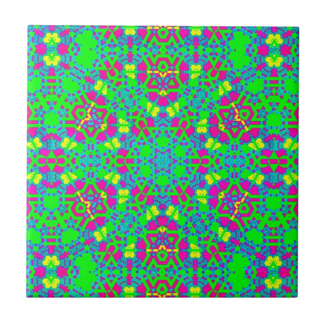 Origami Mauve Green Multi Ceramic Tile (Front)