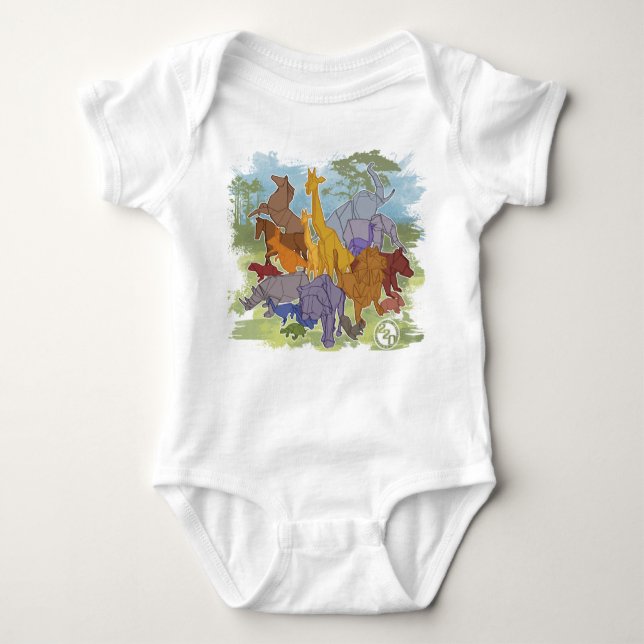 Origami Menagerie Baby Bodysuit (Front)