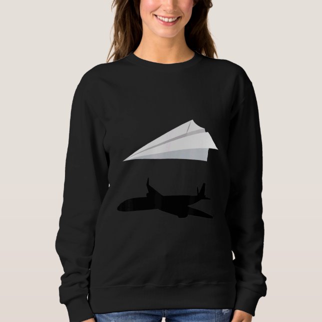 Origami Paper Aeroplane Sweatshirt (Front)