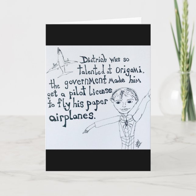 Origami Paper Aeroplanes Pilot License Card (Front)