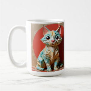 Origami Paper Cat Coffee Mug