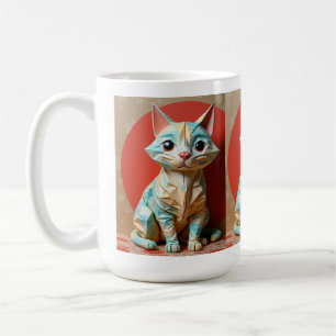 Origami Paper Cat Coffee Mug