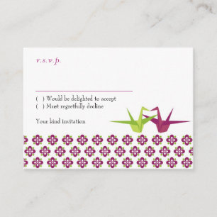 Origami Paper Crane Wedding Enclosure Card