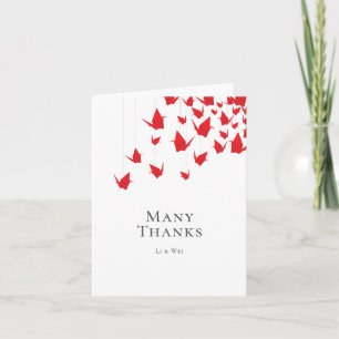 Origami Paper Cranes Thank You Card