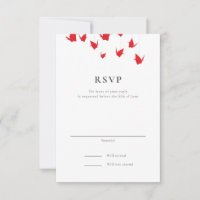 Origami Paper Cranes Wedding RSVP