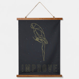 Origami parrot affirmation poster. improve  hanging tapestry